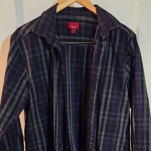 Alfani dress shirt size L Purple, Grey, and Black Stripe